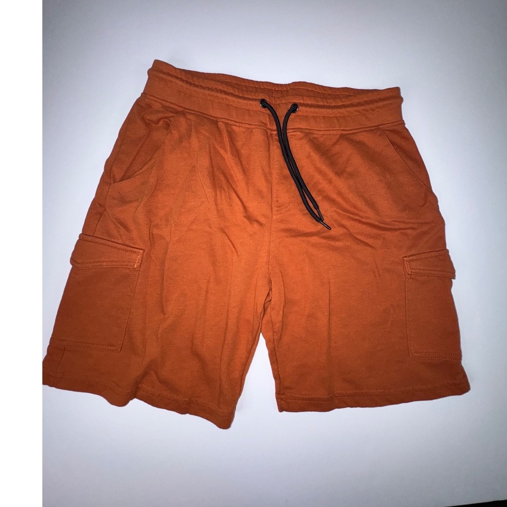 Ocean Current Mens Knit Cargo Shorts Burnt Orange Elastic Waist Drawstring M